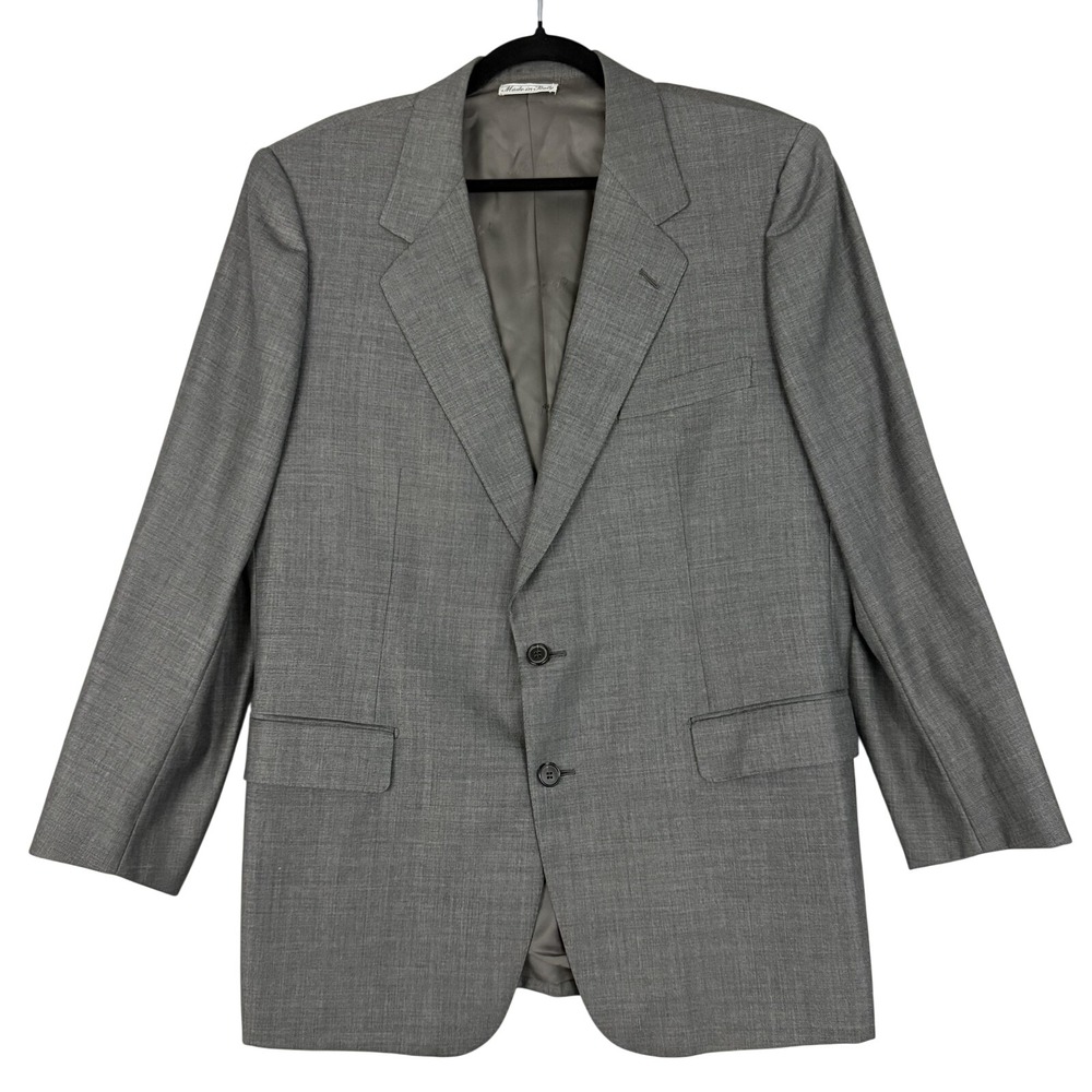 Belvest Blazer Mens 56 Gray Wool Two Button Italian Luxury Sport Coat